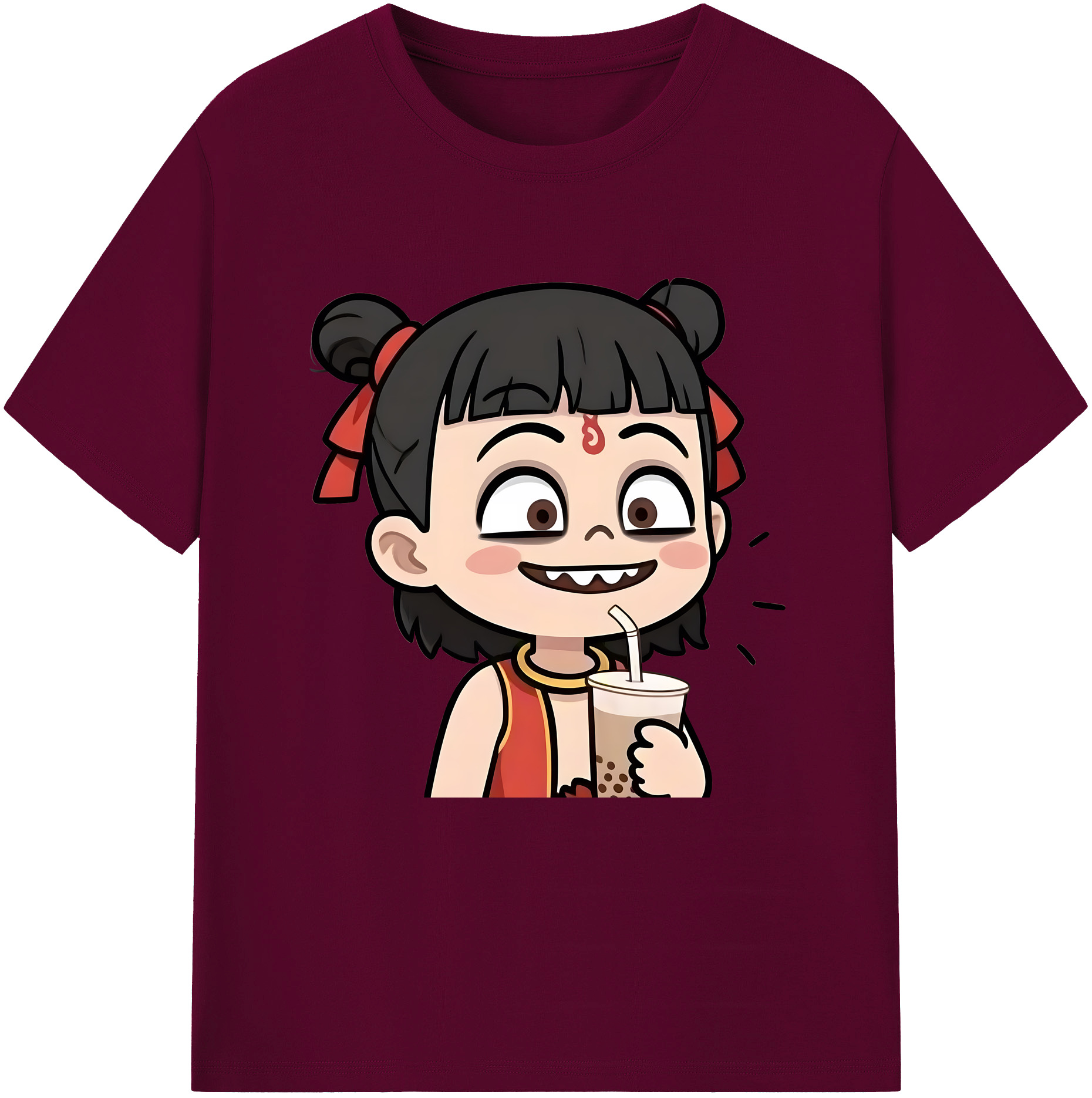 （画像用） Ne Zha 2 ナタ 魔童の大暴れ レディースカジュアルプリントTシャツ（綿100％）